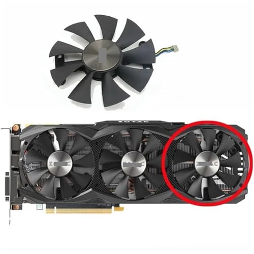 Computerkühlungsteil 87 mm 4PIN GA91S2H GTX 970 AMP GPU-Lüfter kompatibel mit GTX 970 980 980Ti AMP Grafikkarten-Lüfter(Red)