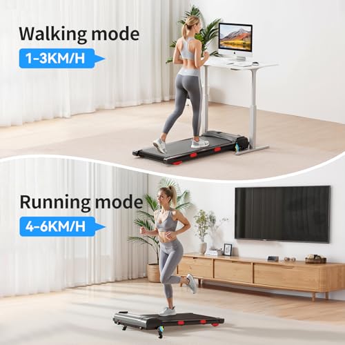 Home Treadmill - 2-in-1 Walking Pad, 1-6 km/h Speed, Low Noise, 3 Screen LED Display, App Control, Compact Design for Office & Home Use, with Remote Control - Image 6