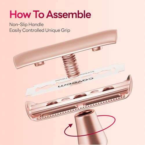 Variante de CAVEEM cuchillas de afeitar Maquinilla doble filo Oro Rosa
