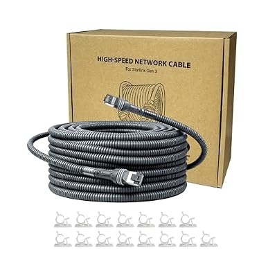 LiBull Starlink Cable Gen 3 with Split Wire Loom, 49FT Cat 6 Oxygen Free Copper Waterproof Starlink Ethernet Cable, Replacement Satellite Wire Extension for RV Camping Boat Rooftop