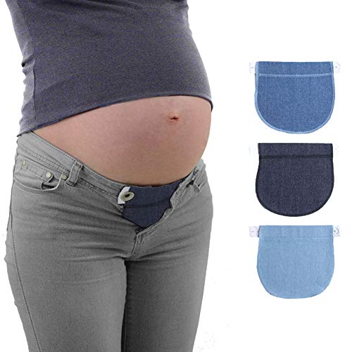 LYCOS3 - Cintura elástica extensible para embarazo, cintura ajustable, cinturón de maternidad para embarazo, cintura extensible, Cotton-black, Tamaño libre