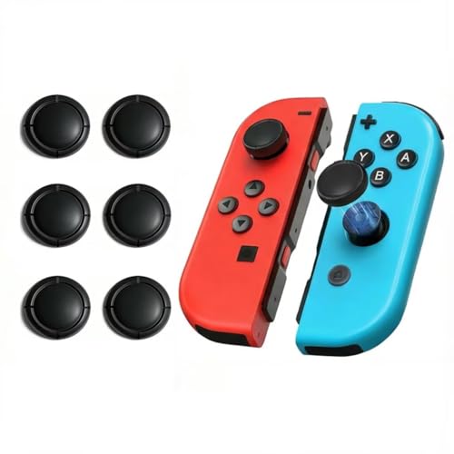 Ferkurn Joystick Replacement Cap Thumb Grip for Switch OLED Joycon & Switch Lite, Joycon Grip Button Stick Cover 3D Analog Cap Skin Replacement Part Repair Kit Accessories, 6PCS