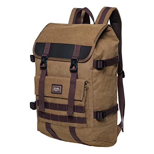 KAUKKO Laptop Backpack for Unisex, Casual Daypack Fits 15.6" Laptop (18-CANVAS KHAKI)3