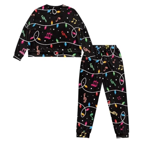 Image of Womens Lounge Set Long Sleeve Soft Pajama Sets | Casual 2 Piece Pj Outfit, Crewneck Sleepwear with Pockets, Adjustable Drawstring, Soft Comfy Fall Pajamas, Plus Size