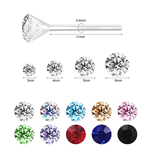 AoedeJ 40 Pcs Colorful Earrings Cubic Zirconia Earrings Studs Hypoallergenic With Plastic Post For Women Multipack2