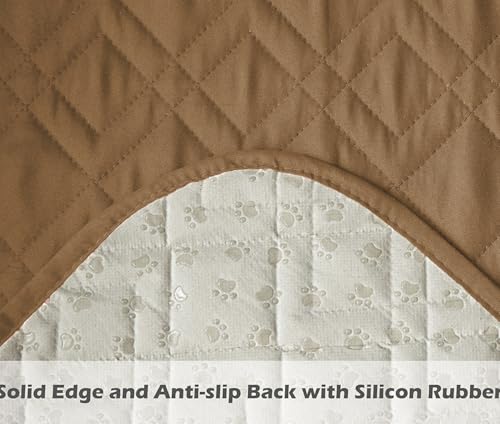 Image of Ameritex Waterproof Nonslip Recliner Cover Stay in Place, Dog Chair Cover Furniture Protector, Ideal Recliner Slipcovers for Pets and Kids (Camel, 23 inch)