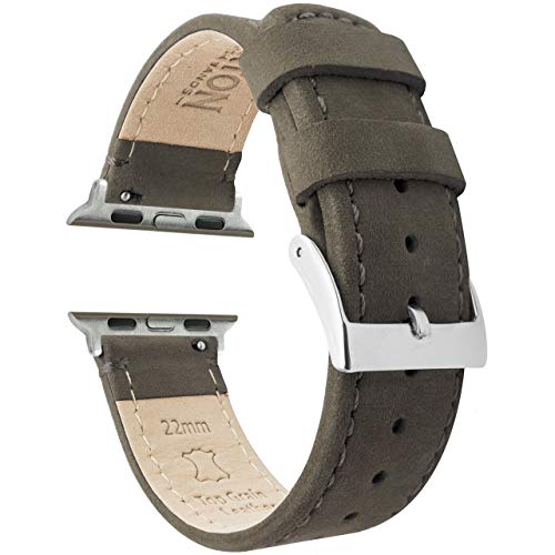 Image of BARTON WATCH BANDS - Top Grain Leather Watch Bands Compatible with Apple Watch Models - 1, 2, 3, 4, 5, 6, 7, 8, 9, 10, SE, Ultra & Ultra 2
