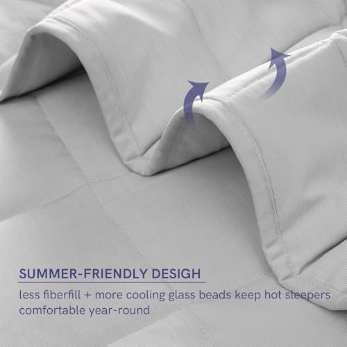 image for YnM Exclusive 50 lbs Weighted Blanket, Extra Heavy Cotton Bed Blanket 