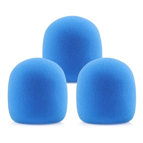 LEFXMOPHY SM58 Pop Filter,Mic Foam Replacement for Shure SM58 SM48 Microphone Windscreen, Sky Blue Noise-cancellation Windsock Cover 3-pack
