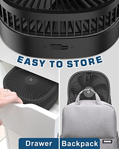 Brocoon Desk And Floor Fan, 12500 Mah Black Portable Fan Adjustable Height 14.6"-40.2", Table Fan With 4 Speed, Usb, Timing, Oscillating Fan For Office Home Outdoor Camping Travel Fishing #TOP6