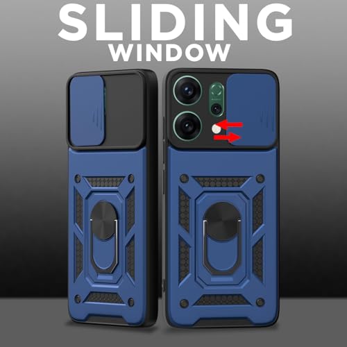 Image of AIBEX Back Cover for Oppo Reno 14 Pro 5G | D10 Tough Armor Case | Sliding Camera Shield | 360 Protection | Kickstand Ring Holder | Military-Grade Shockproof Bumper Case