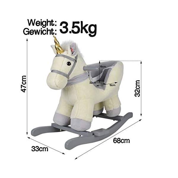 Infantastic® Schaukeltier - Plüsch, ab 1 Jahr, für Baby und Kind, Elefant/Einhorn/Faultier/Marienkäfer/Schaf, mit Gurt… – Bild 8