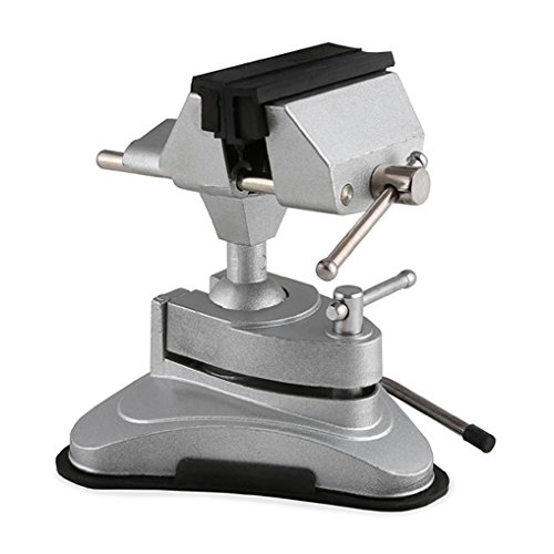 EBERTH Etau à rotule avec largeur de mâchoire de 75 mm, rotule pour un alignement flexible, pied ventouse pour un maintien ferme, mâchoires de protection pour protéger les pièces fragiles, robuste