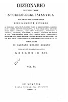 Dizionario Di Erudizione Storicoecclesiastica Da S. Pietro Sino AI Nostri Giorni - Vol. III 1519730519 Book Cover