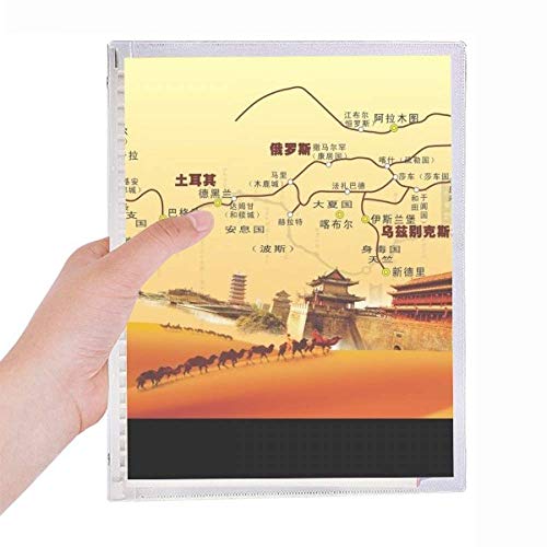 Landmark Camel Caderno de Mapa de Seda com Folhas Soltas e Diário Recarregável