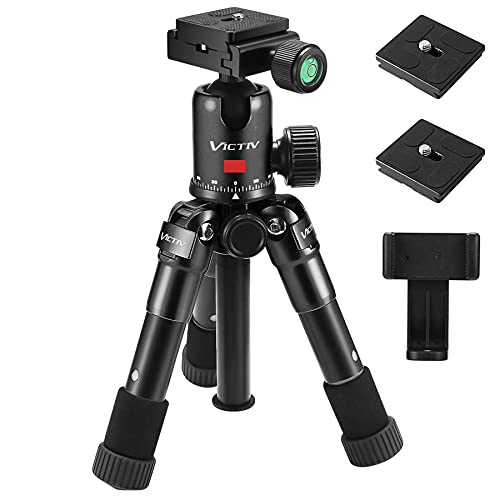 Exclusive Discount 🔥 Compact Tabletop Tripod, Aluminum 20.1 inches Tripod with 360 Degree Ball Head, Compatible with Most Camera/Cell Phone/Spotting Scope/Ring Light,Load up to 12pounds/5.4kg(Black)