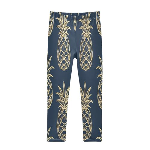 Bolaz Toddler Girls Leggings Printed Yoga Pants Leggings Yellow Line Pineapple for Kids