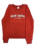 Junior Womens Fuzzy Red Dear Santa I Can Explain Holiday Sweatshirt XL (15-17)