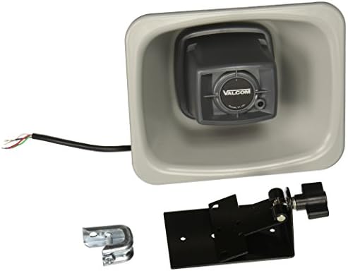 Valcom V-1080-GY One Way 3-watt Amplified FlexHorn with Mounting Bracket, Gray