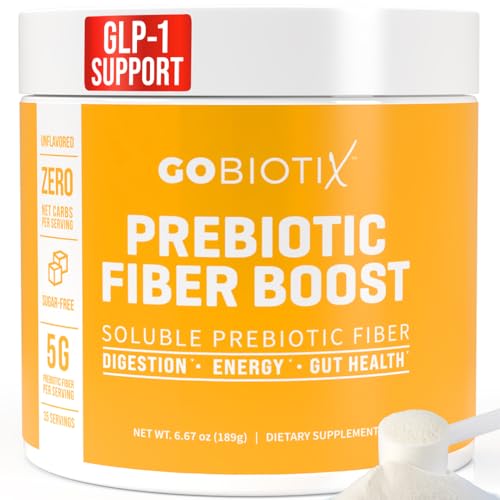 GoBiotix Prebiotic Fiber Boost Powder | Support a Healthy Gut & Digestive Regularity, Feed Good Bacteria, Ease Gas | Complement For Every Probiotics Supplement | Gluten & Sugar-Free, Keto, Vegan -175g