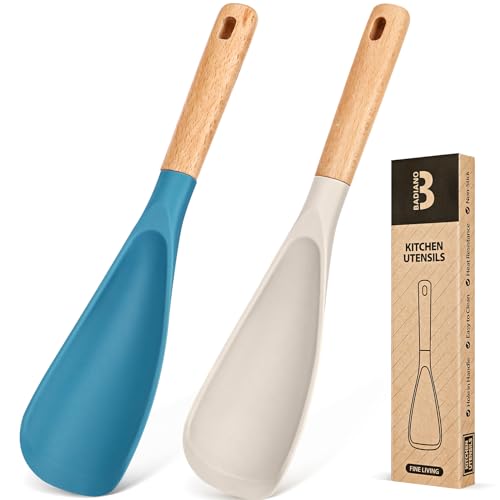 Nonstick Silicone Cooking Spoon with Wood Handle
