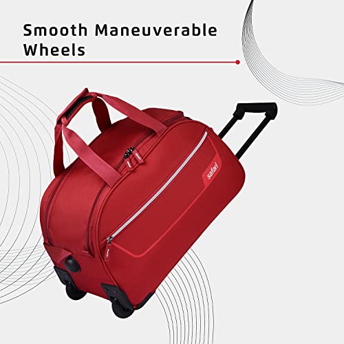 Image of Safari Arc Polyester Duffle Bags for Travel 66 cm 2 Wheel Travel Bags for Luggage Red Luggage Bag Strolley for Men and Women
