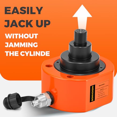 Image of Hydraulic Ram Jack 50T Low Profile Porta Power Cylinder Multi-Section 2.56 inch Stroke Lifting Cylinder for Machinery Shipbuilding Bridge Construction