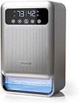 Frizzlife Dehumidifier With Air Purifier, 135oz Water Tank, Quiet Small Dehumidifiers With Sleep Mode For Home, Bedroom, Bathroom, Basement W/Auto Shut Off, 7 Colors LED Light, Gray