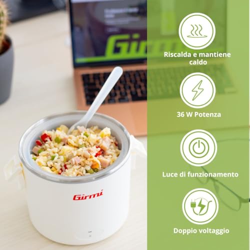 Girmi SC01 Scaldavivande Elettrico Vivandiere, Ciotola in Acciaio INOX, 0.7 Litri, 40 W, Bianco - Immagine 2