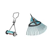 Gardena Classic Spindelmäher 400: Handrasenmäher mit 40cm Arbeitsbreite & combisystem-Kunststoff-Verstellbesen: Laubbesen mit verstellbaren elastischen Kunststoffzinken, Arbeitsbreite 35 bis 52 cm