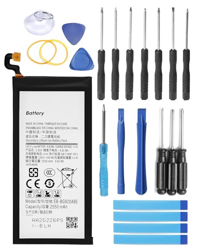 SHAWOROCE Battery EB-BG920ABE Compatible with Samsung Mobile Phone Galaxy S6 SM-G920F G920FD G920I G920P G920S G920T G920V G9200 G9208 2550mAh 3.85V with Repair Tool Kit