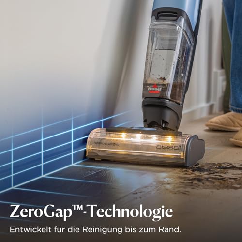 BISSELL CrossWave EdgeFind, Staubsauger mit Wischfunktion, leistungsstarke Reinigung von Verschmutzungen durch Haustiere, Nasssauger mit ZeroGap-Tech, Waschsauger, verschiedene Oberflächen, 4159N