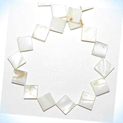 Natural White Flat Square 14Mm Mother Of Pearl Shell Beads 15" For Jewelry Making Bracelets Necklaces Supplies For Diy Crafts Handmade Bracelets Beadwork #TOP5