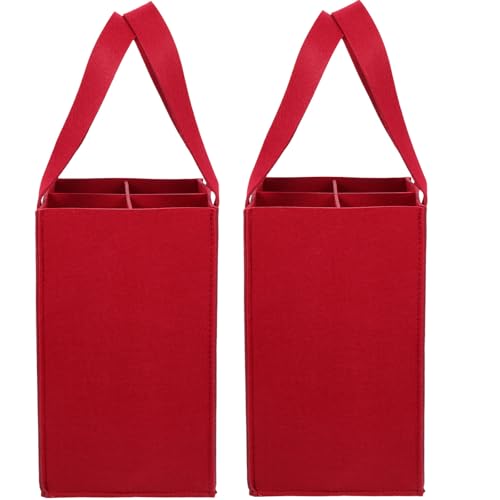 Bolsa de vino de fieltro ideal para llevar 4 botellas de forma práctica a tus reuniones