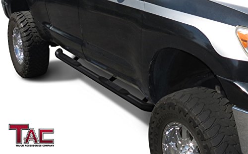 Tac 3" Side Steps Fit 2007-2021 Toyota Tundra Double Cab Truck Pickup Black Side Bars Nerf Bars Step Rails Running Boards Rock Panel Off Road Exterior Accessories (2 Pcs Running Boards) #TOP1