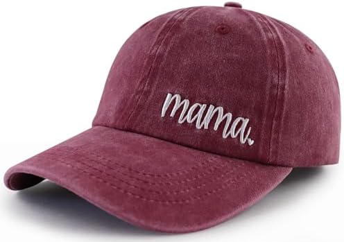 Mama Hat for Women, Funny Adjustable Cotton Embroidered Mom Gifts Baseball Cap