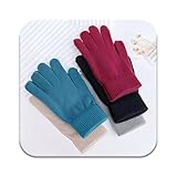 UWEIDOIT Winter Magic Gloves for Women - 5 Pairs of Stretchy Knit Warm Mittens for 5 Colors Set, Medium Size, One Size Fits All