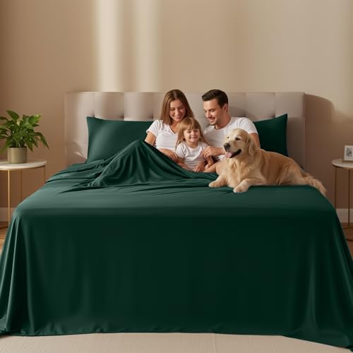 Image of Utopia Bedding Twin XL Sheet Set - 3 Piece Bed Sheets for Twin XL Size Bed, Soft and Breathable Microfiber, Includes 1 Fitted Sheet, 1 Flat Sheet and 1 Pillowcase (Emerald)