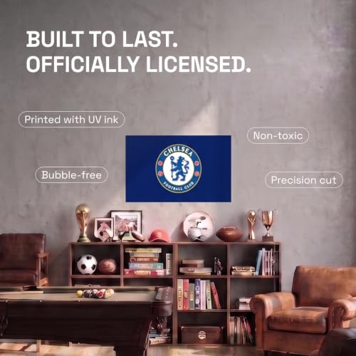 Adhesivo de vinilo para pared tapar imperfecciones escudo azul 100x60 cm 4