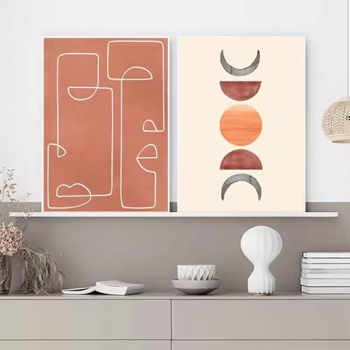 Affiches et impressions de salon avec soleil lune orange 40 x 60 cm