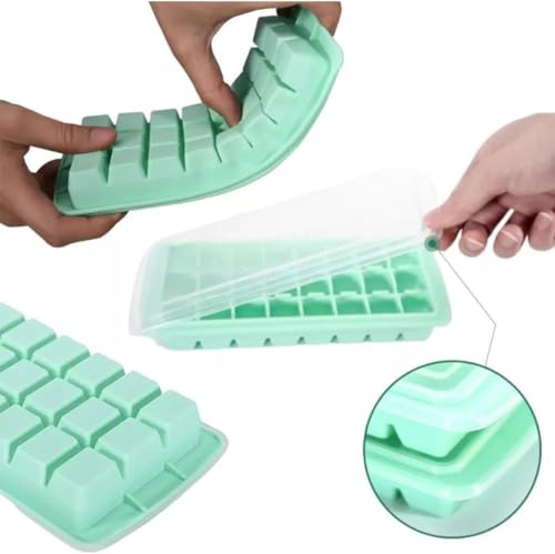 FORMA DE GELO DE SILICONE COM TAMPA 24 CUBOS