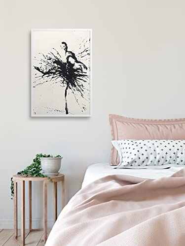 Abstract Black And White Ballerina Paintings Canvas Wall Art Dance Room Decor Watercolor Ballet Art Print For Girl Bedroom - Unframed (12X18Inch) #TOP3