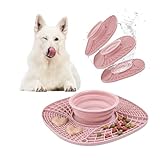 3 in 1 Multi-Functional Design: This versatile unit combines a calming lick mat, a segmented slow feeder for kibble, and a water area. Provides mealtime enrichment and helps streamline the feeding process for busy pet owners Reduces Anxiety & Support...