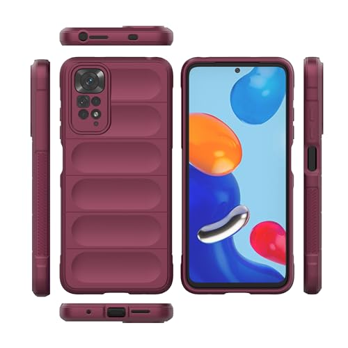 Protection Xiaomi Redmi Note 11S 4G coque antichoc silicone rouge vin - 6