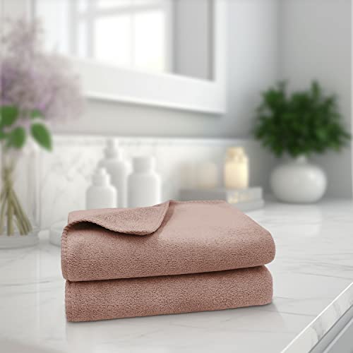 Image of Sassoon Venir Microfiber 2 Piece Hand Towels in 450 GSM (40x60cm, Peanut Color) - Absorbent & Quick Dry Multipurpose Hand Towels