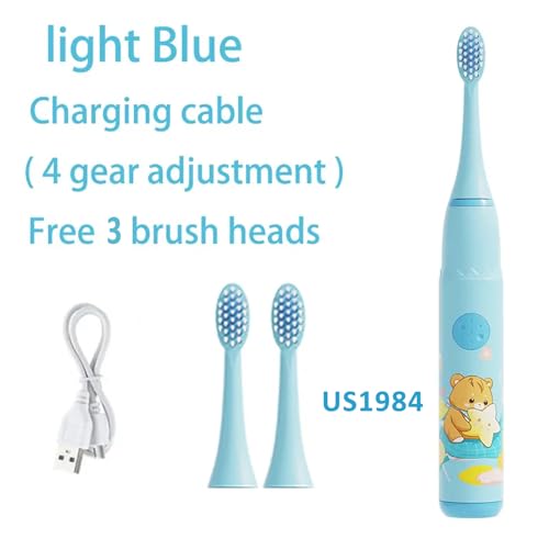 Image of Sonic Electric Toothbrush For Adults and Kids with 4 Modes, 18000 Strokes per minute, 3 Brush Head, Soft Bristles, Waterproof, Rechargeable Lasting Up To 30 Days, Power Toothbrush (Blue)
