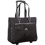 Heritage Travelware Women's Lake View Nylon Twill 2-Wheeled 17' Laptop & Tablet Business Tote Carry-On, Black