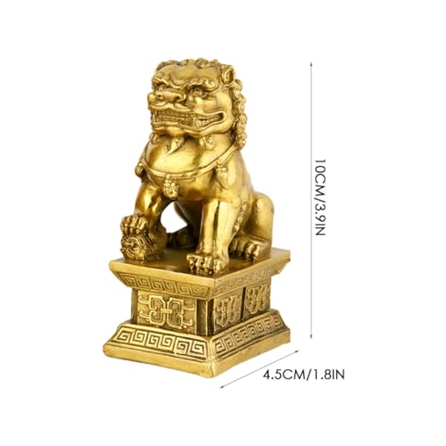 Statues de lionceau en résine dorée ornements de maison et figurines