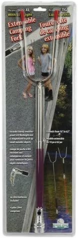 Rivers Edge Products Rivers Edge - Tenedor de campamento resistente con linterna, extra largo