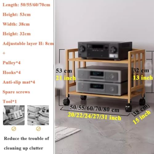 Soporte de torre de audio y video estable con espacio para altavoces 3